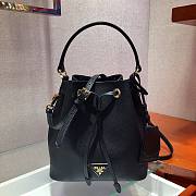 Prada Saffiano black leather bucket bag - 1