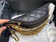 Chanel 2019 black leather chain waist bag - 3