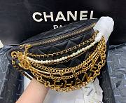 Chanel 2019 black leather chain waist bag - 4