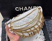 Chanel 2019 white leather chain waist bag - 2