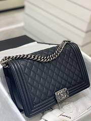  Chanel Le Boy Black Caviar Silver Hardware 28cm Bag - 6