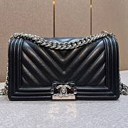 Chanel Medium Chevron Black Caviar Boy Bag - 1