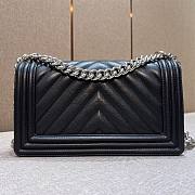 Chanel Medium Chevron Black Caviar Boy Bag - 4