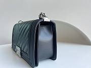 Chanel Medium Chevron Black Lampskin Boy Bag 25cm - 6