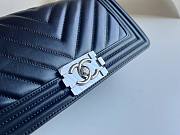 Chanel Medium Chevron Black Lampskin Boy Bag 25cm - 4