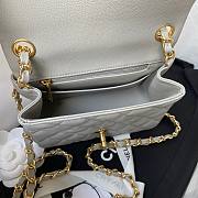 Chanel 17cm Classic Flap Bag Grey Caviar Leather gold hardware - 2