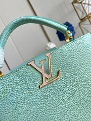 Louis Vuitton Capucines MM Taurillon Green Leather Bag - 5