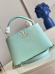 Louis Vuitton Capucines MM Taurillon Green Leather Bag - 6