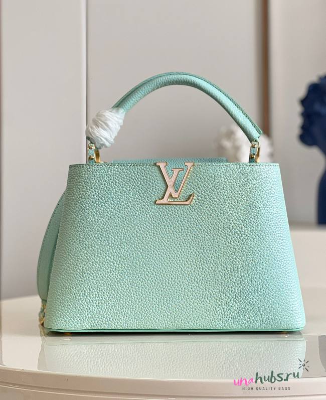 Louis Vuitton Capucines MM Taurillon Green Leather Bag - 1