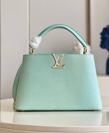 Louis Vuitton Capucines MM Taurillon Green Leather Bag