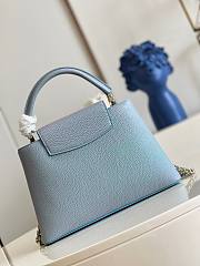 Louis Vuitton Capucines MM Taurillon Blue Leather Bag - 3