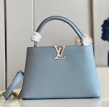 Louis Vuitton Capucines MM Taurillon Blue Leather Bag