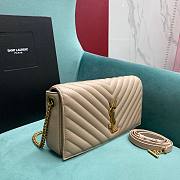 YSL becky beige lampskin leather chain bag - 5