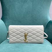 YSL becky quilted white lampskin leather chain bag - 1