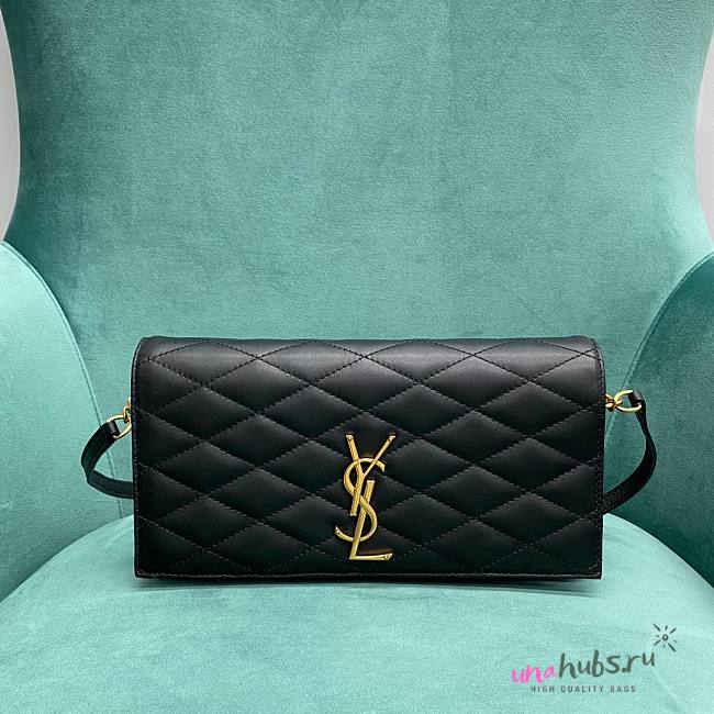 YSL becky quilted black lampskin leather chain bag 02 - 1