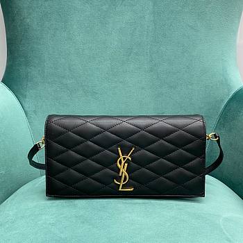 YSL becky quilted black lampskin leather chain bag 02