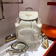 Prada Daino white leather backpack - 1