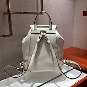 Prada Daino white leather backpack - 4