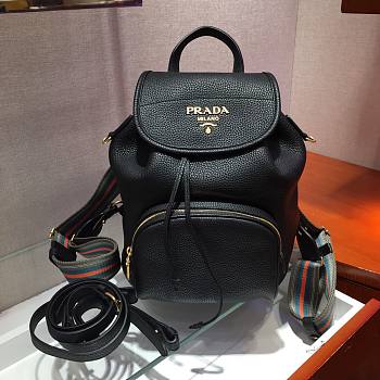 Prada Daino black leather backpack