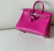 Hermes Lizard Birkin Fuchsia Pink 25cm Bag  - 5