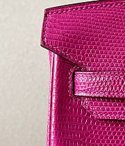 Hermes Lizard Birkin Fuchsia Pink 25cm Bag  - 3