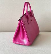 Hermes Lizard Birkin Fuchsia Pink 25cm Bag  - 4