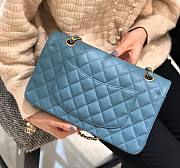 Chanel CF classic blue caviar leather 25cm bag  - 6