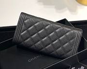 Chanel boy caviar black leather long wallet - 2