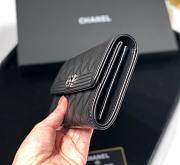 Chanel boy lampskin black leather long wallet  - 5