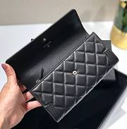 Chanel boy lampskin black leather long wallet  - 4