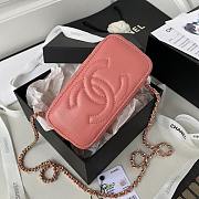 Chanel CC vanity pink leather handle bag  - 4