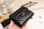 Chanel black chevron lambskin gold wallet - 6