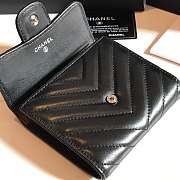 Chanel black chevron lambskin silver wallet - 4