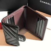 Chanel black chevron lambskin silver wallet - 3