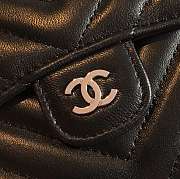 Chanel black chevron lambskin silver wallet - 2