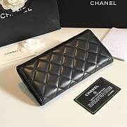 Chanel black lambskin silver hardware wallet  - 5