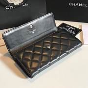 Chanel black lambskin silver hardware wallet  - 4