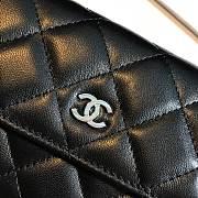 Chanel black lambskin silver hardware wallet  - 2