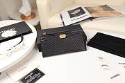 Chanel black quilted zipper wallet - 6