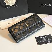 Chanel black lambskin gold hardware wallet - 1