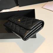 Chanel black lambskin gold hardware wallet - 5