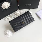 Chanel black chevron caviar gold hardware wallet  - 3