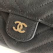 Chanel black chevron caviar gold hardware wallet  - 5