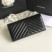 Chanel black chevron lambskin gold hardware wallet - 5