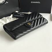 Chanel black chevron lambskin gold hardware wallet - 3