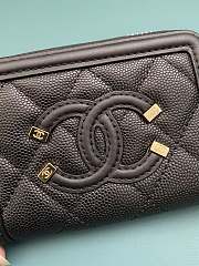 Chanel CC caviar gold hardware filigree wallet - 6