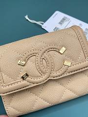 Chanel CC compact beige caviar wallet  - 6