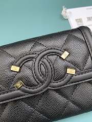 Chanel CC compact black caviar wallet - 2