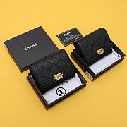 Chanel boy compact black caviar / lambskin wallet - 1