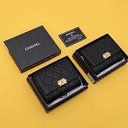 Chanel boy compact black caviar / lambskin wallet - 4